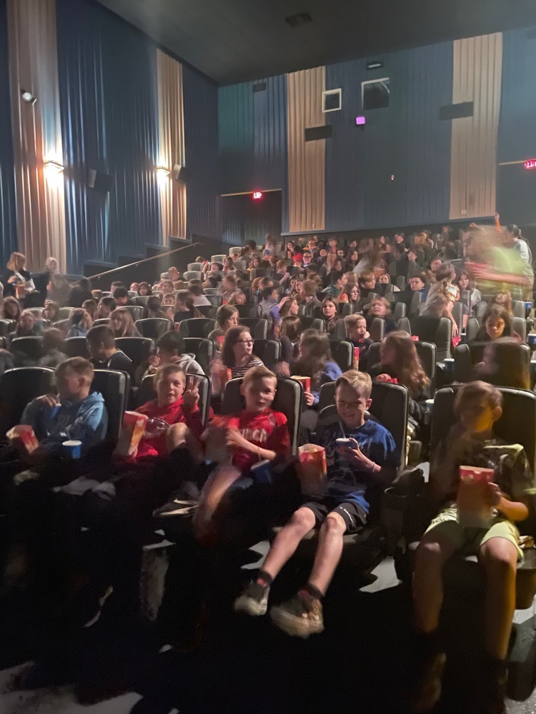 students watch a movie