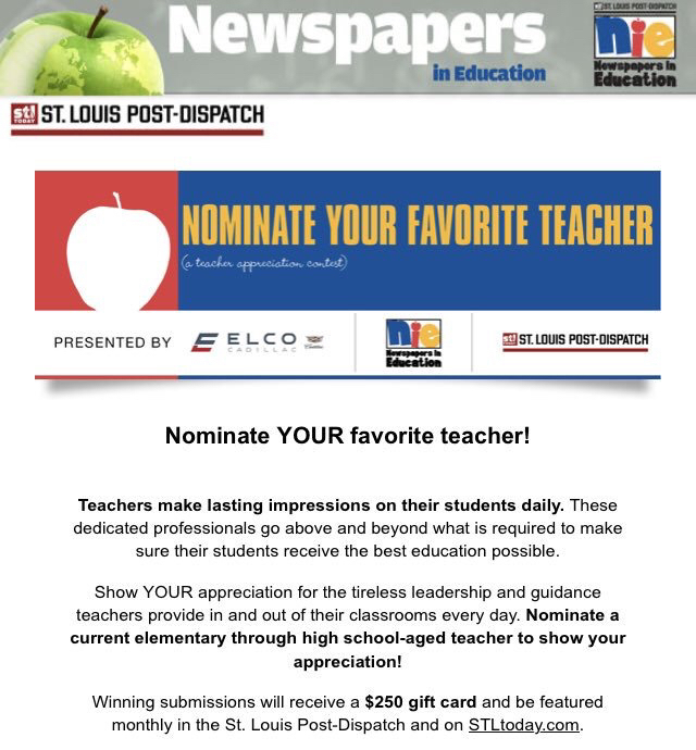 Nominate your favorite teacher 